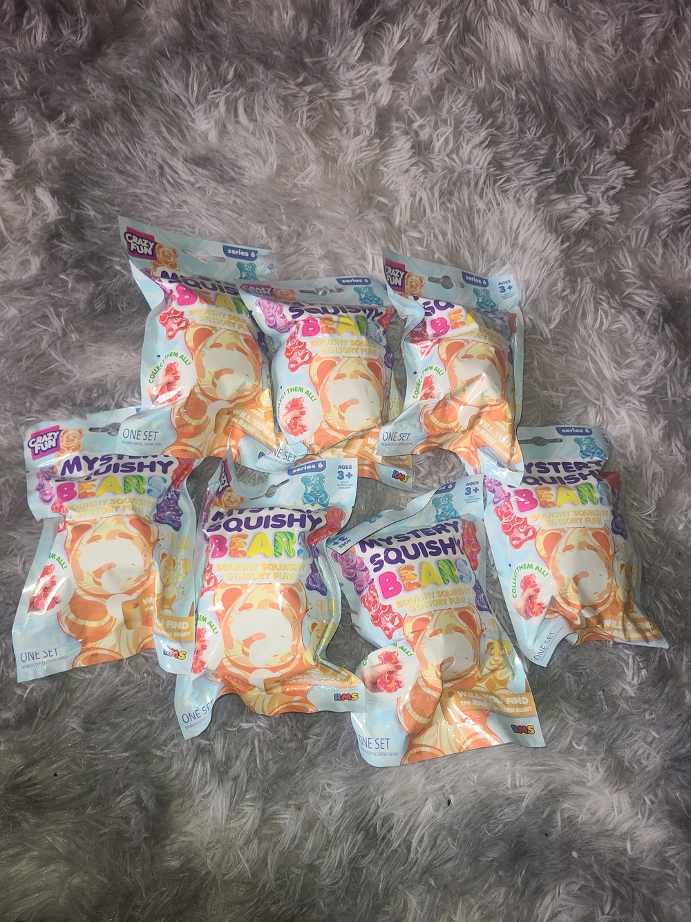 NEW RMS 6 SERIES Mystery Bear Squishy Lot Of 7